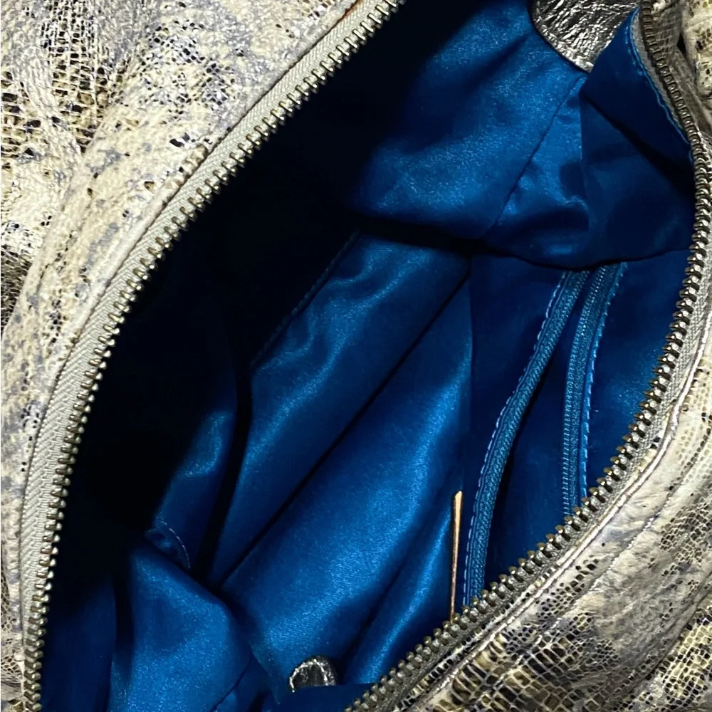 Coach Kristin Python Snake Print Embossed Leather Hobo Shoulder Bag Purse 15361